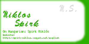miklos spirk business card