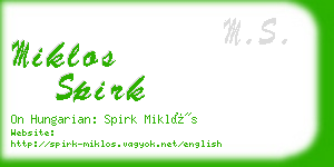 miklos spirk business card